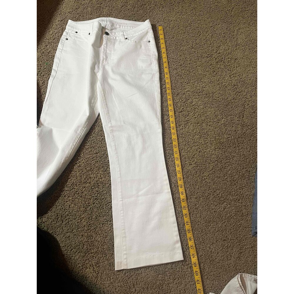 Talbots White Solid Color Five-Pocket Styling Her… - image 4